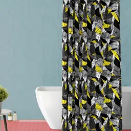 ArtzFolio Black & Yellow Printed Waterproof Shower Curtain-image-99