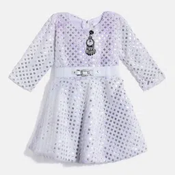 BAESD Girls Pure Wool Embellished Fit & Flare Dress-picture-22