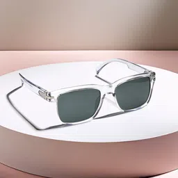 HASHTAG EYEWEAR Unisex Square Sunglasses with Polarised Lens TT Polarized-30006-TRA-G15-1804-4