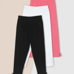 max Girls Pack Of 3 Pure Cotton Ankle-Length Leggings-picture-47