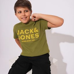 Jack & Jones Junior Boys Typography Printed Round Neck Cotton T-shirt-image-82