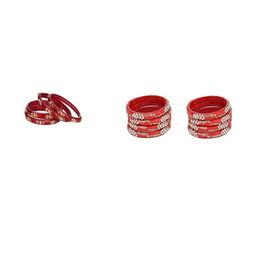 SOMIL Set of 12 Red Alloy Bangles-image-42