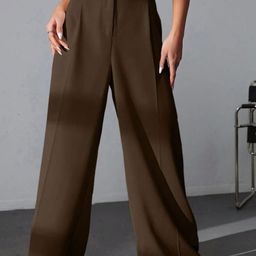 Next One Women High-Rise Smart Loose Fit Easy Wash Stretchable Pleated Parallel Trousers-picture-12