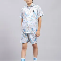 Monte Carlo Boys Printed Short Sleeves Shirt With Shorts-image-23