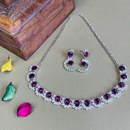 VATSALYA creation Alloy Purple Jewellery Set-picture-24