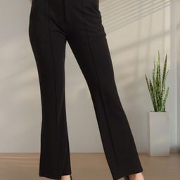 FITHUB Women Relaxed Fit High-Rise Wrinkle Free Trousers-picture-41
