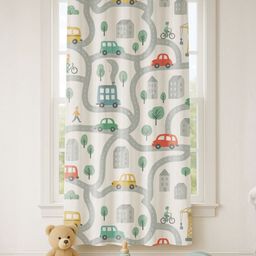 STITCHNEST White & Grey Quirky Printed Velvet Door Curtain-2