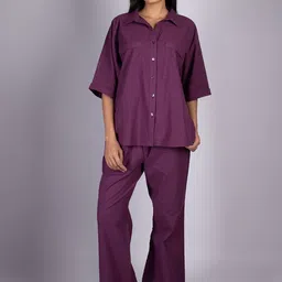 HUE & HIDE Checked Pure Cotton Shirt With Trouser Co-Ords-image-51