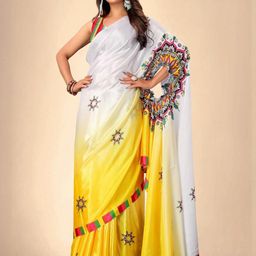 Abhilasha Floral Pure Crepe Leheriya Saree-image-46