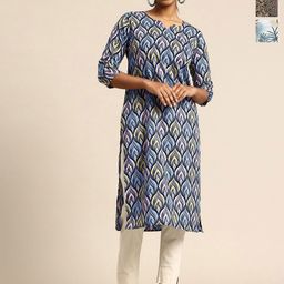 KETAKI FASHION Pack of 3 Women Printed Round Neck Straight Crepe Kurta-image-77