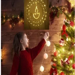 KAVYARA White Diya Shape Christmas String Lights-11