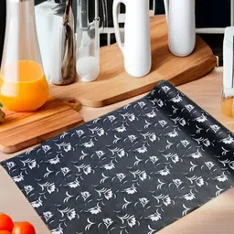 REVEXO Grey & White Printed Water-Resistant Shelf Liner-15
