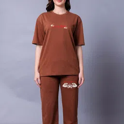 Lazy Lush Printed Pure Cotton T-Shirt & Joggers Co-Ord Set-picture-34