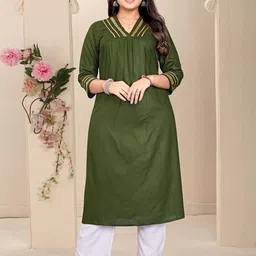 ZAZADIYA ENTERPRISE Women Green Kurtis-28