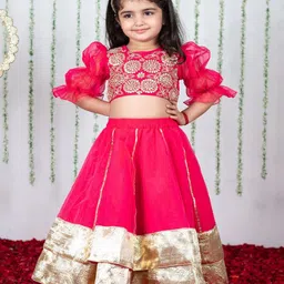 Li'l Angels Girls Embroidered Ready to Wear Lehenga &-picture-55