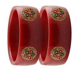Vidhya Kangan Red Plastic Bangles-image-94