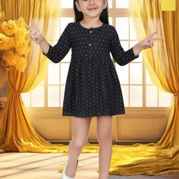 KIDEEZGUILD Pack Of 2 Girls Polka Dot Printed Fit & Flare Dress-picture-49
