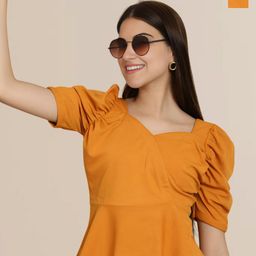 Mast & Harbour Pack of 2 Women Solid Puff Sleeve Regular Top-image-50