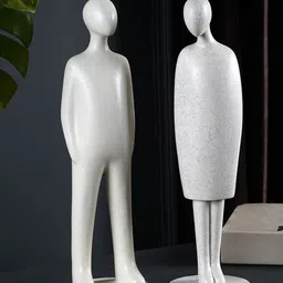THE ARTMENT Set of 2 Grey & White Decorative Human Couple Stand Polyresin Showpiece-image-71