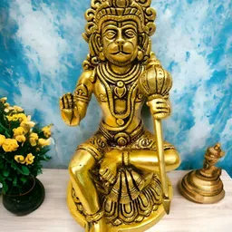 TAMAS PURE AYURVEDA Gold-Toned Hanuman Religious Idol Showpiece-image-84