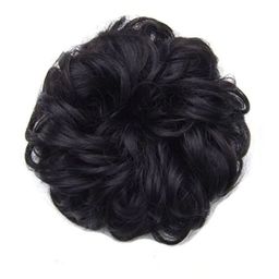 EL CABELL Halo Curly Bun Hair Extension Black-image-3