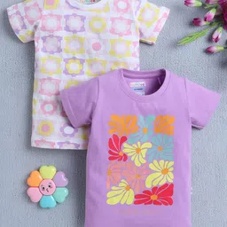 BUMZEE Girls Floral 2 Printed T-shirt-picture-22