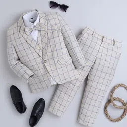BAESD Boys 4-Pcs Checked Single Breasted Suit-picture-4