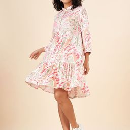 AKKRITI BY PANTALOONS Ethnic Motifs Printed Cotton A-Line Ethnic Dress-image-48