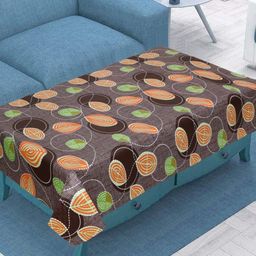 LooMantha Purple & Green Floral Printed Rectangle Waterproof Plastic 4-Seater Table Cover-19