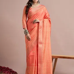all about you Ethnic Motifs Zari Sungudi Saree-image-14