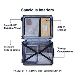 Luggero Printed Hard-Sided Medium Trolley Bag image 4