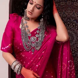 Taavi Bandhani Tie & Dye Designer Saree-image-10