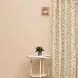 Ariana Blue & Cream-Coloured Floral Room Darkening Door Curtain-picture-37