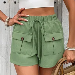 KPOP Women Regular Fit Cargo Shorts-picture-40