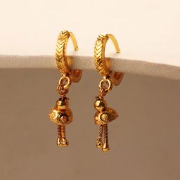 Anouk Gold Plated Circular Tasselled Hoop Earrings-21