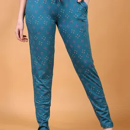 Floret Women Printed Pure Cotton Lounge Pants-image-5