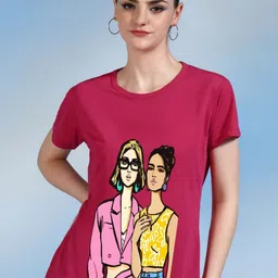 Moda Rapido Women Printed Bio Finish Raw Edge T-shirt-picture-37