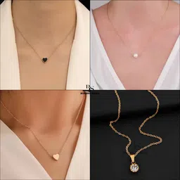 Boghra Sales Women Set Of 4 Gold-Plated Brass Pearls Chain-53
