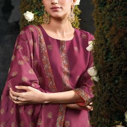 KANHA TEXTILES Woven Design Pure Silk Unstitched Dress Material-image-75