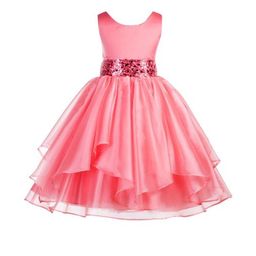 Shahina Fashion Girls Satin Layered Fit & Flare Party Dress-image-96