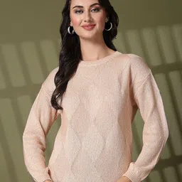 Thirty Threads Women Self Design Woollen Pullover-picture-1