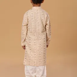 The Mini Trunk Boys Ethnic Motifs Embroidered Regular Sequinned Kurta with Pyjamas image 4