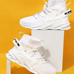 RapidBox Men Woven Design Lace Up Sneakers-image-9