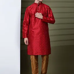 SKAVIJ Men Ethnic Motifs Printed Regular Kurta with Pyjamas-14
