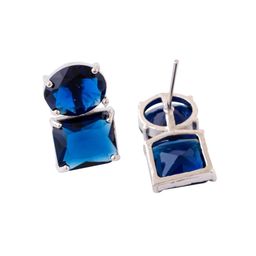 Manikya Rhodium-Plated American Diamond Studded Square Shaped Drop Earrings image 2