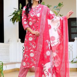 Anouk Women Ethnic Motifs Printed Regular Beads and Stones Pure Cotton Kurta Set-picture-58
