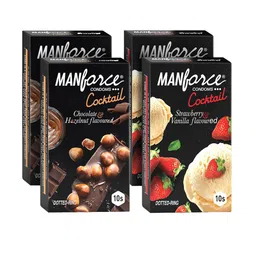 Manforce Men Set Of 4 Strawberry & Vanilla and Chocolate & Hazelnut- 10 Pcs Each-15