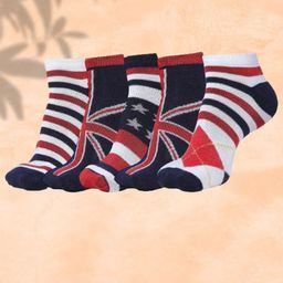 MJE Men Pack Of 5 Patterned Ankle Length Socks-image-50