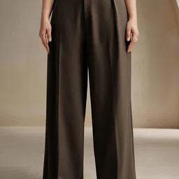 FNOCKS Women Relaxed Fit High-Rise Wide Leg Trousers-picture-16
