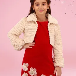 CUTECUMBER Girls Embellished Velvet Sheath Dress-image-99